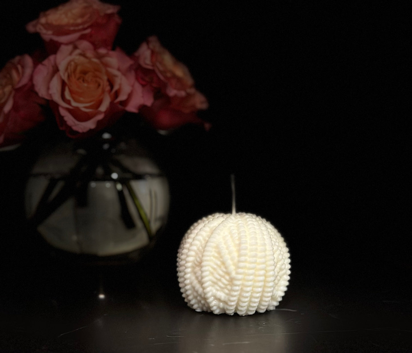 Knit Texture Sphere Candle