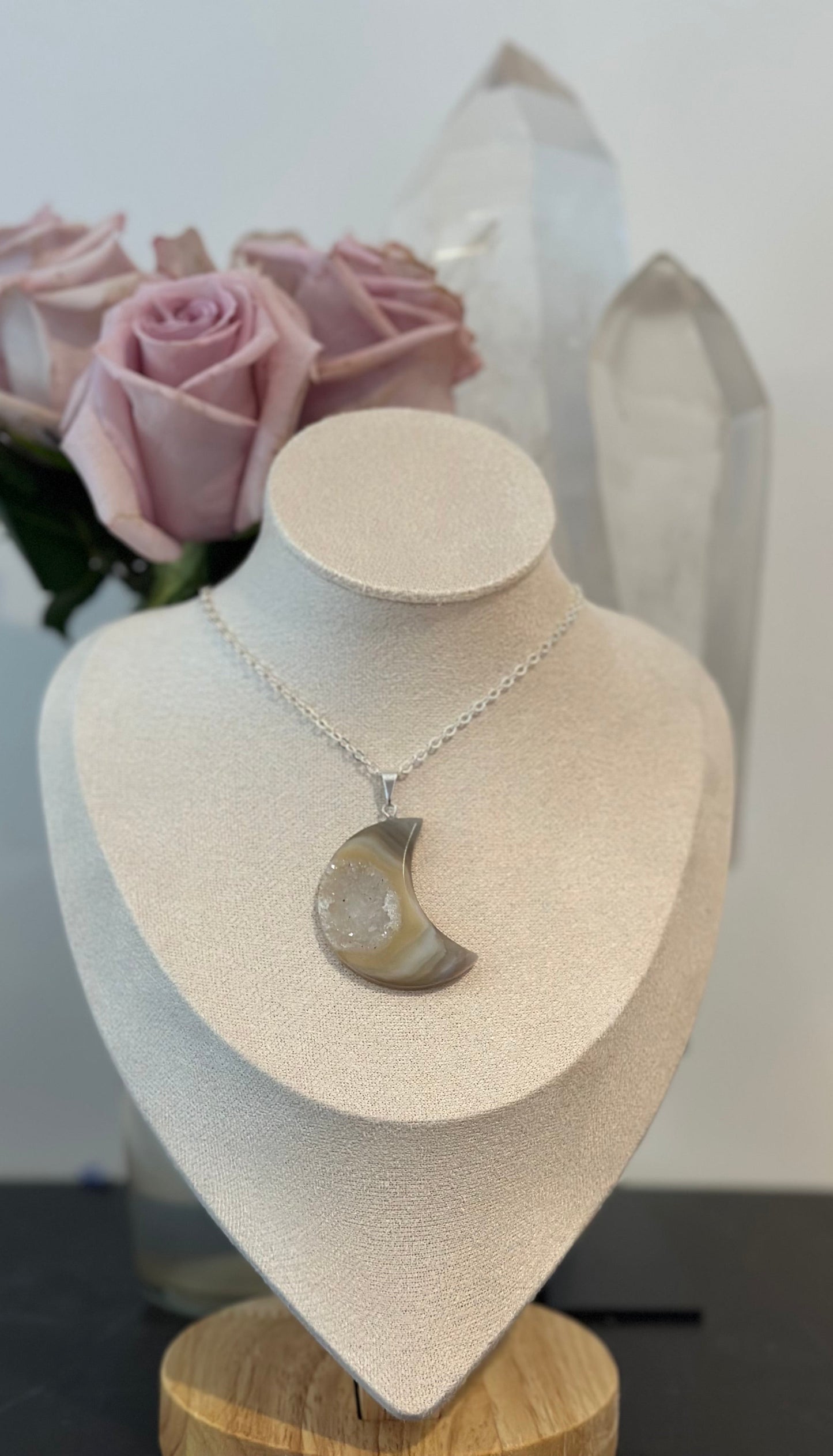Agate Moon Necklace