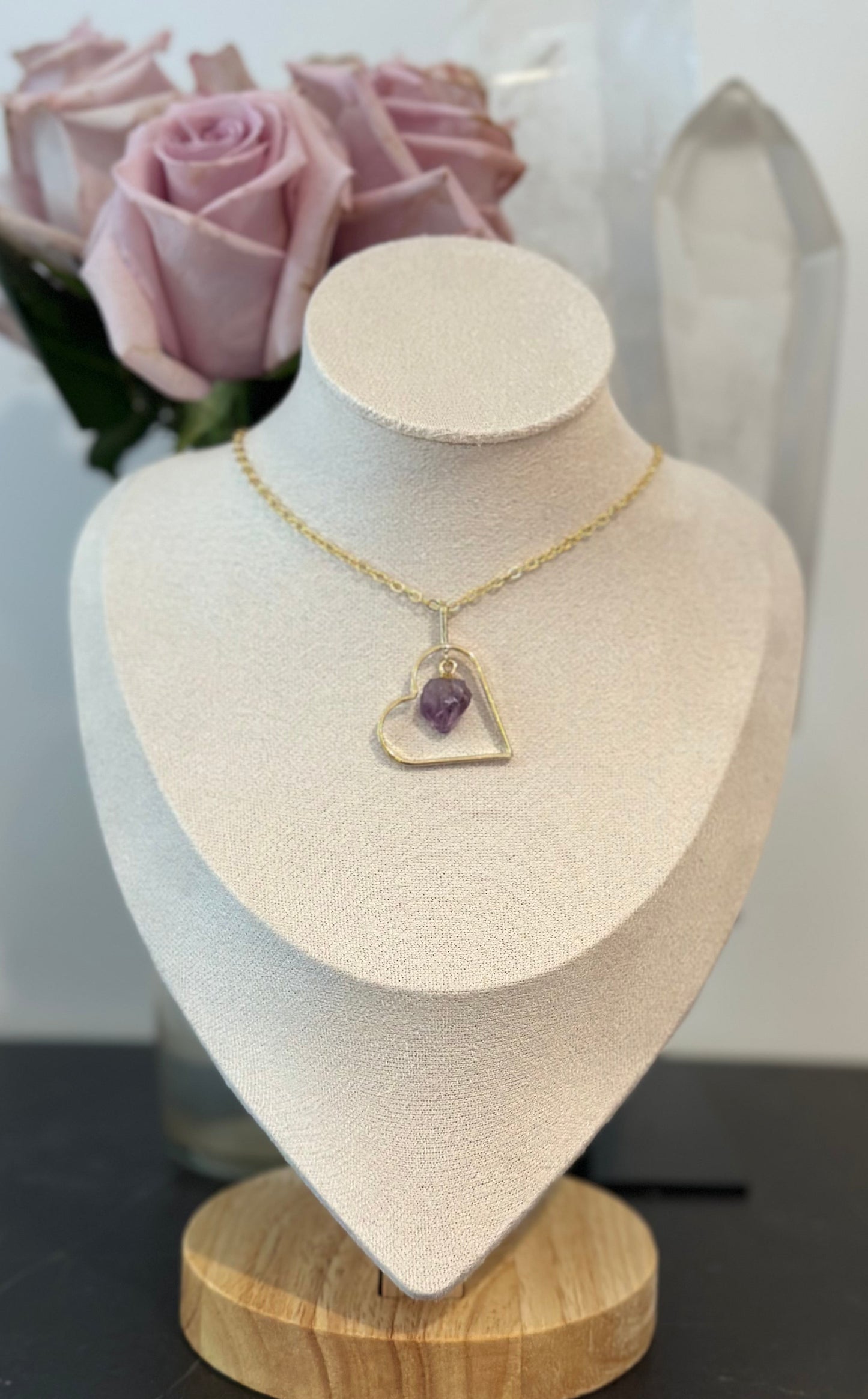 Amethyst Heart Necklace