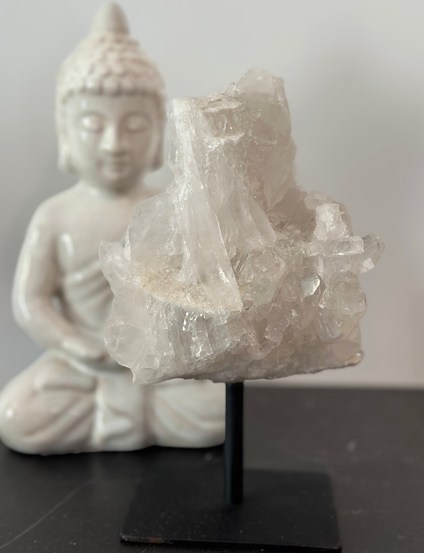 Clear Quartz Cluster on Stand