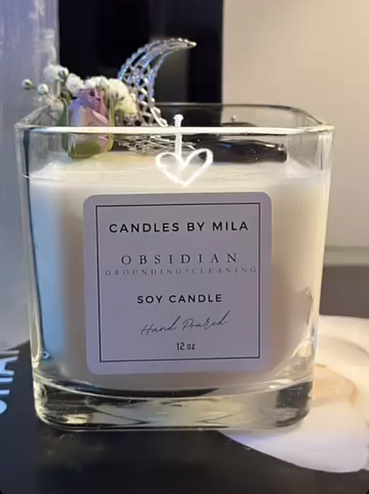 Obsidian Candle — Grounding & Cleansing