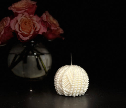 Knit Texture Sphere Candle