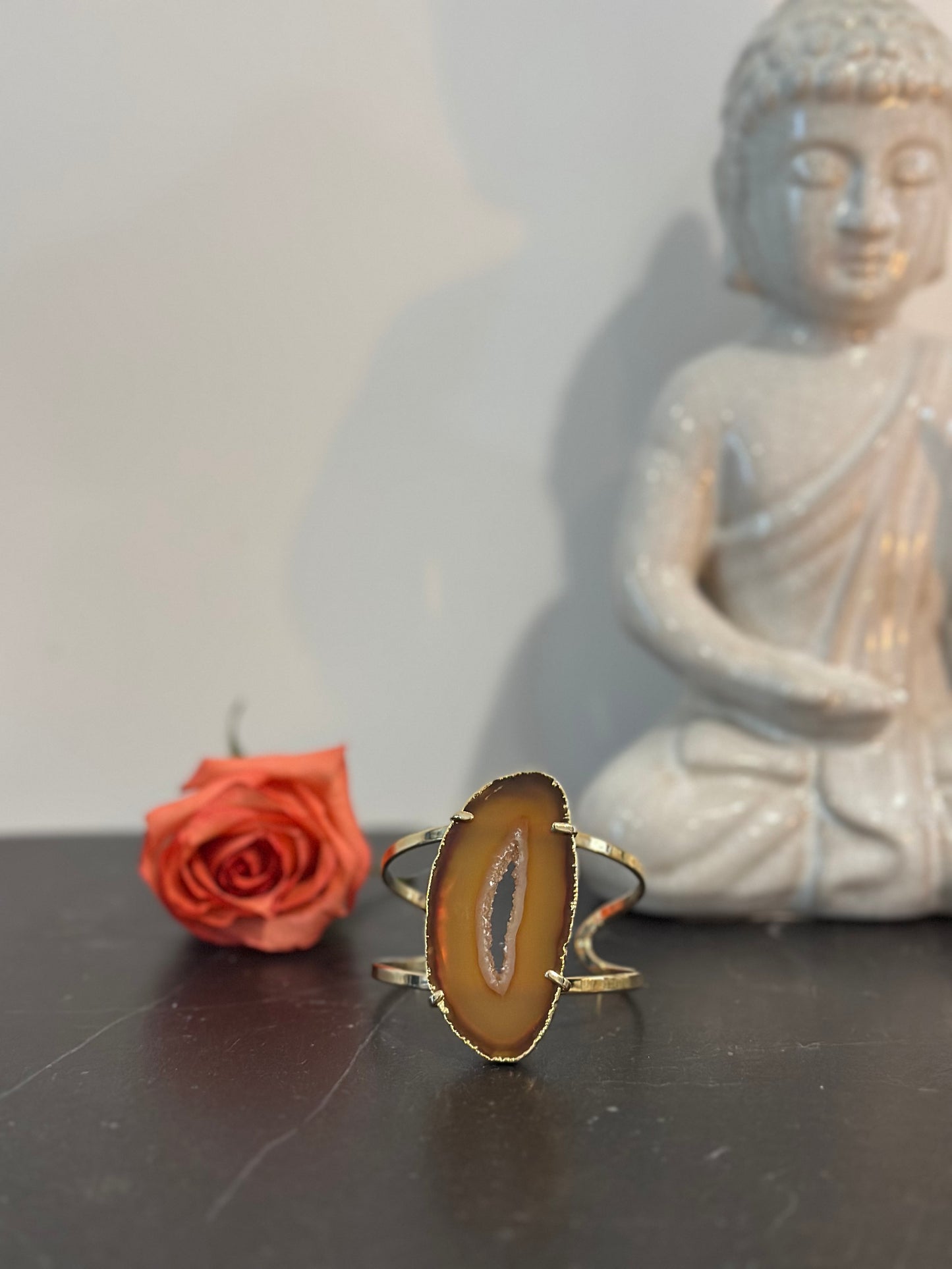Agate Slice Cuff Bracelet