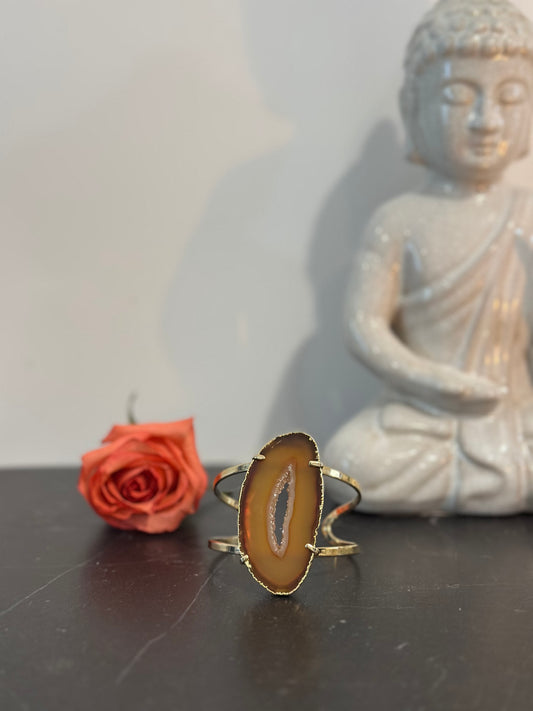 Agate Slice Cuff Bracelet