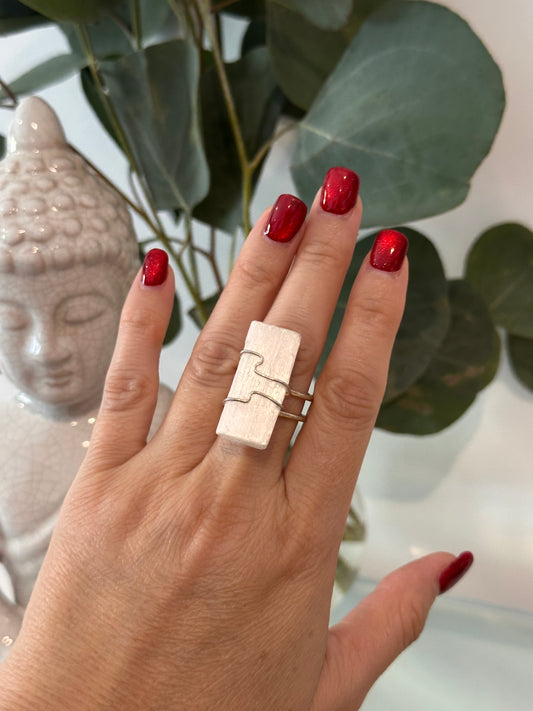 Selenite Statement Ring