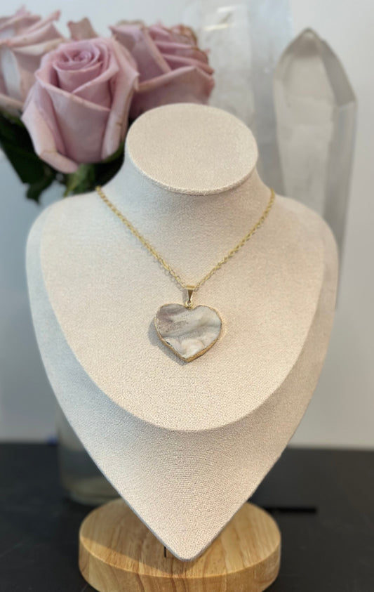 Chalcedony Heart Necklace
