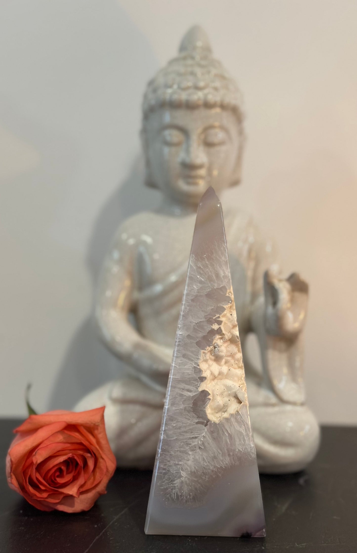 Agate Tower with Natural Druzy Inclusion