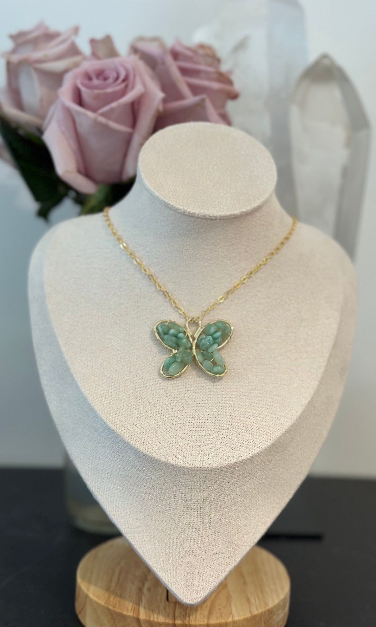 Green Aventurine Butterfly Necklace