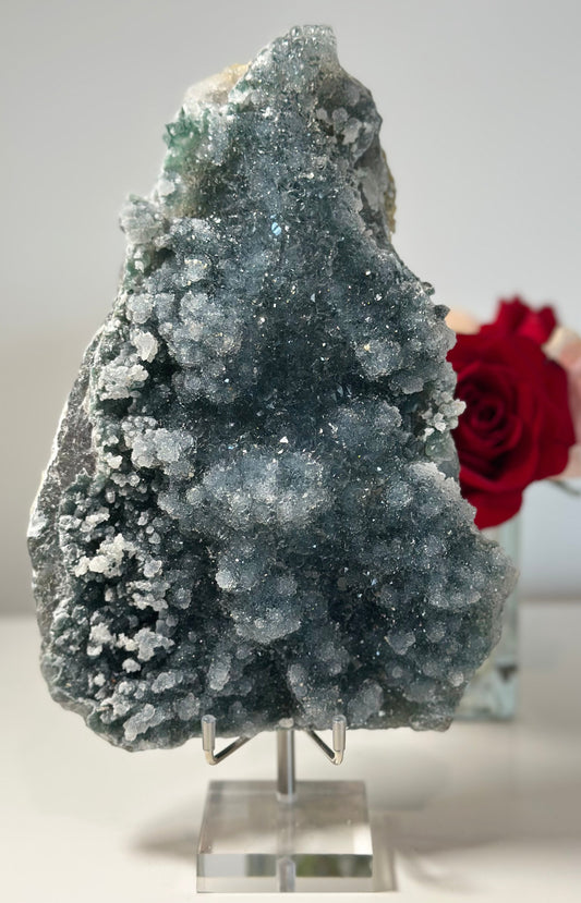 Green Zeolite Flower Cluster