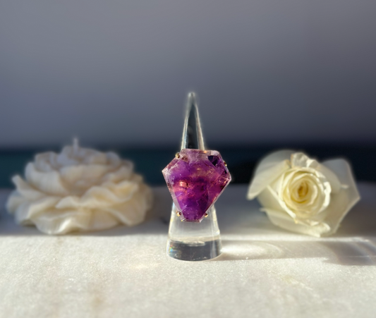 Amethyst Statement Ring (Adjustable)