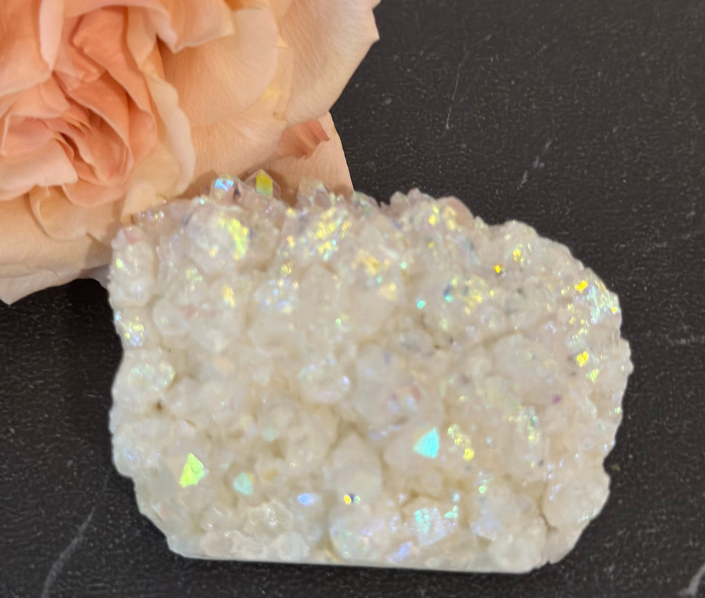 Small Angel Aura Clear Quartz Cluster