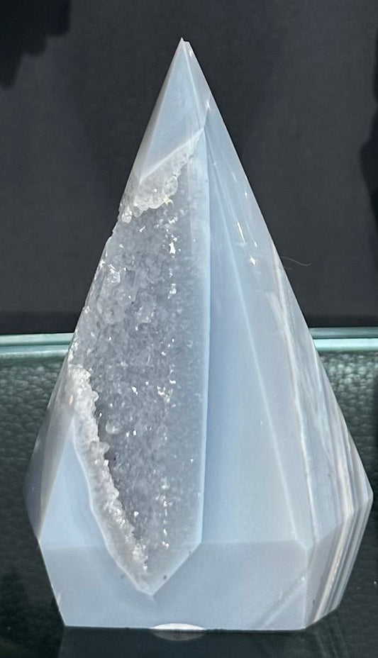Blue Chalcedony Agate Tower