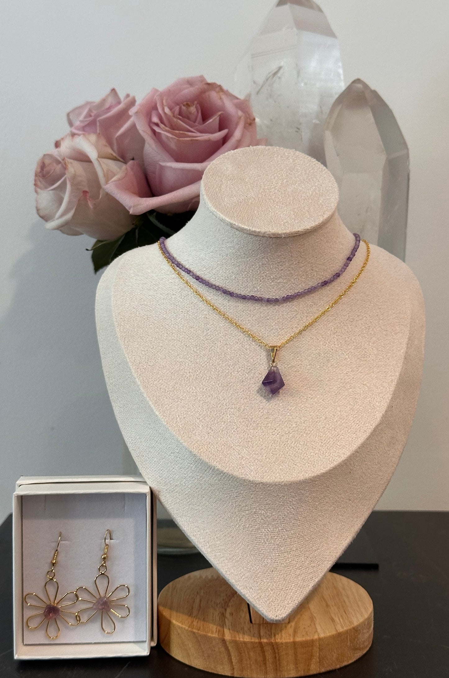 Amethyst Diamond Necklace