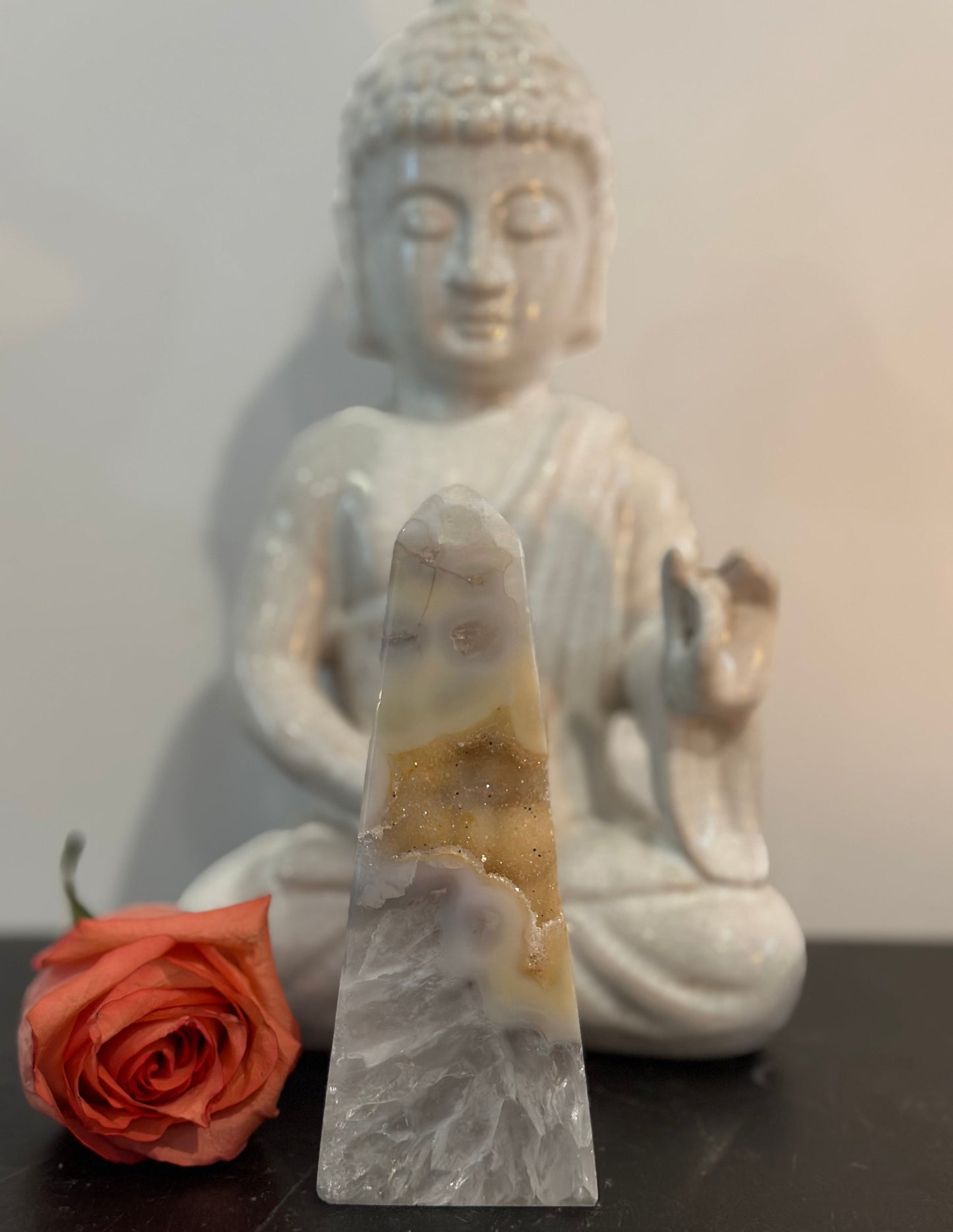 Golden Druzy Agate Tower