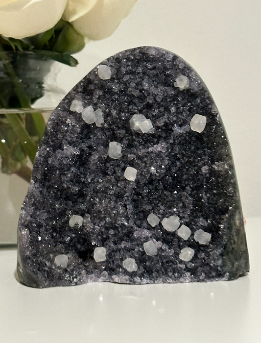 Freeform Amethyst with Calcite
