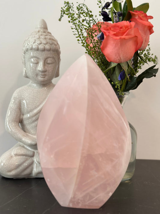 Extra Large Rose Quartz Flame