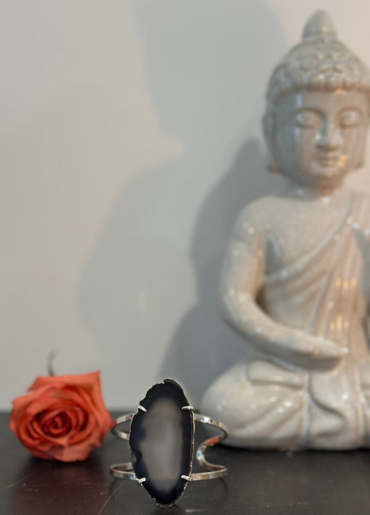 Agate Slice Cuff Bracelet