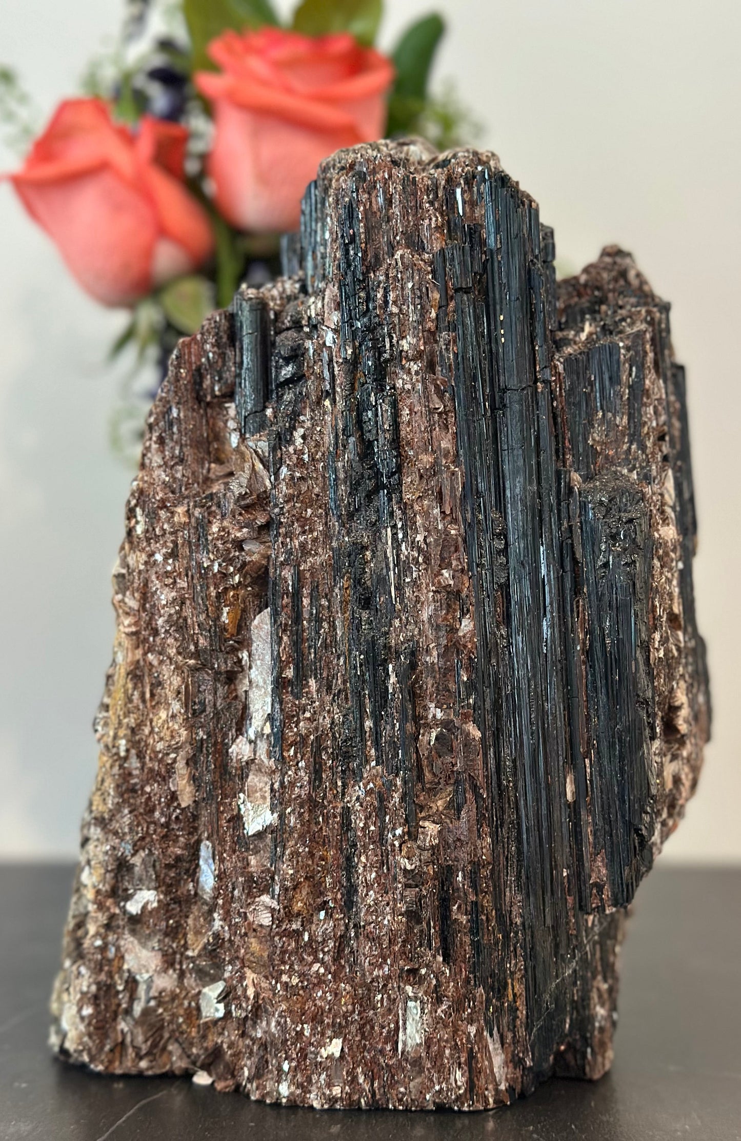Large Black Tourmaline with Mica