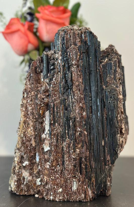 Large Black Tourmaline with Mica