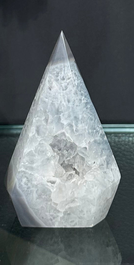 Blue Chalcedony Agate Tower
