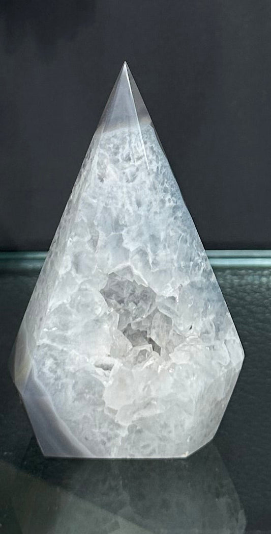Blue Chalcedony Agate Tower