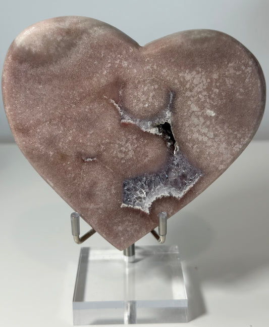 Lavender Amethyst Heart with Druzy Center