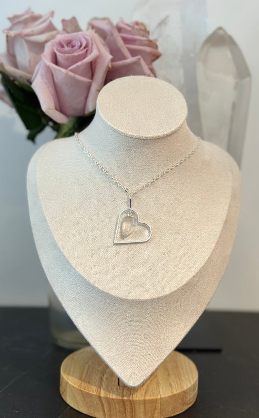 Clear Quartz Heart Necklace