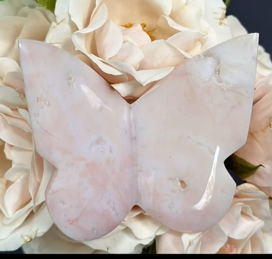 Pink Carnelian Agate Butterfly