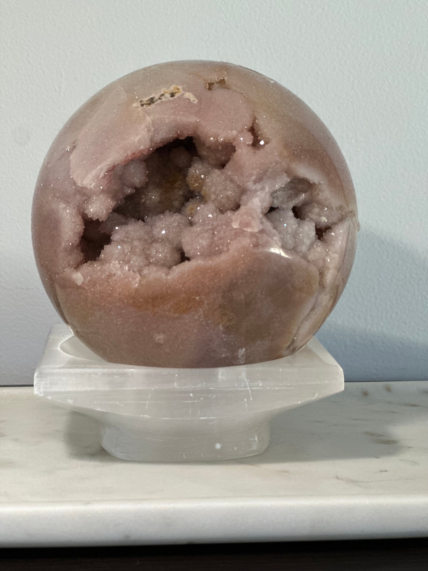 Pink Amethyst Geode Sphere — 5 lbs | From Brazil