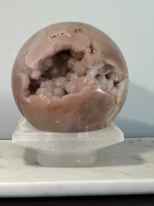 Pink Amethyst Geode Sphere — 5 lbs | From Brazil