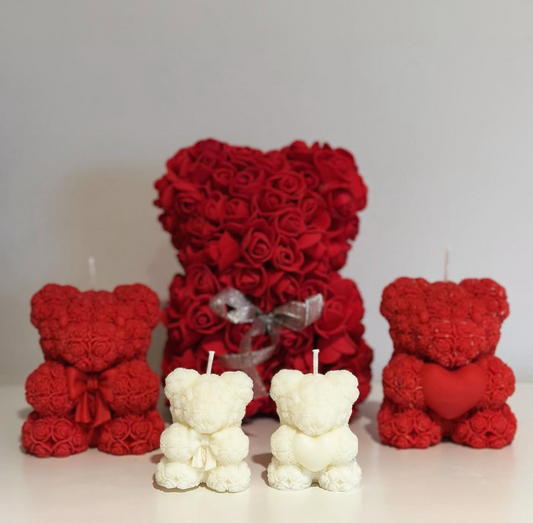 Mini Rose Bear Candle